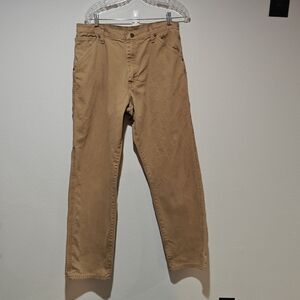 Vintage Wrangler Carpenter Pants Khaki 34x34 Multiple Pockets Straight Leg